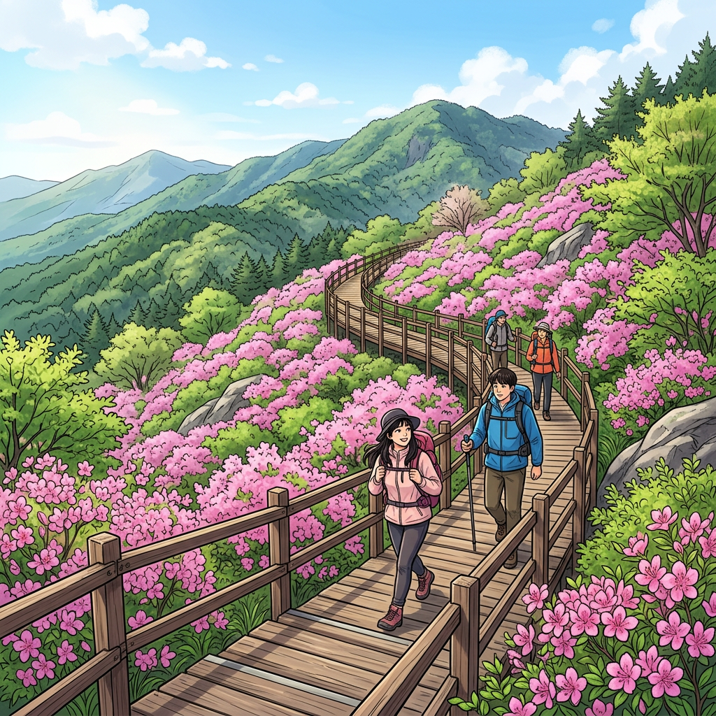 참꽃 군락지 산책로