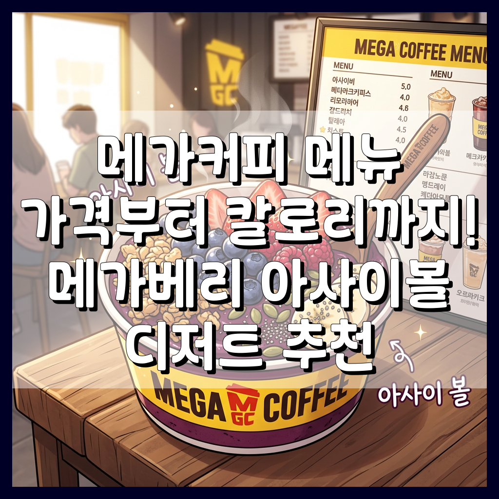 메가커피 메뉴 가격부터 칼로리까지! 메가베리 아사이볼 디저트 추천