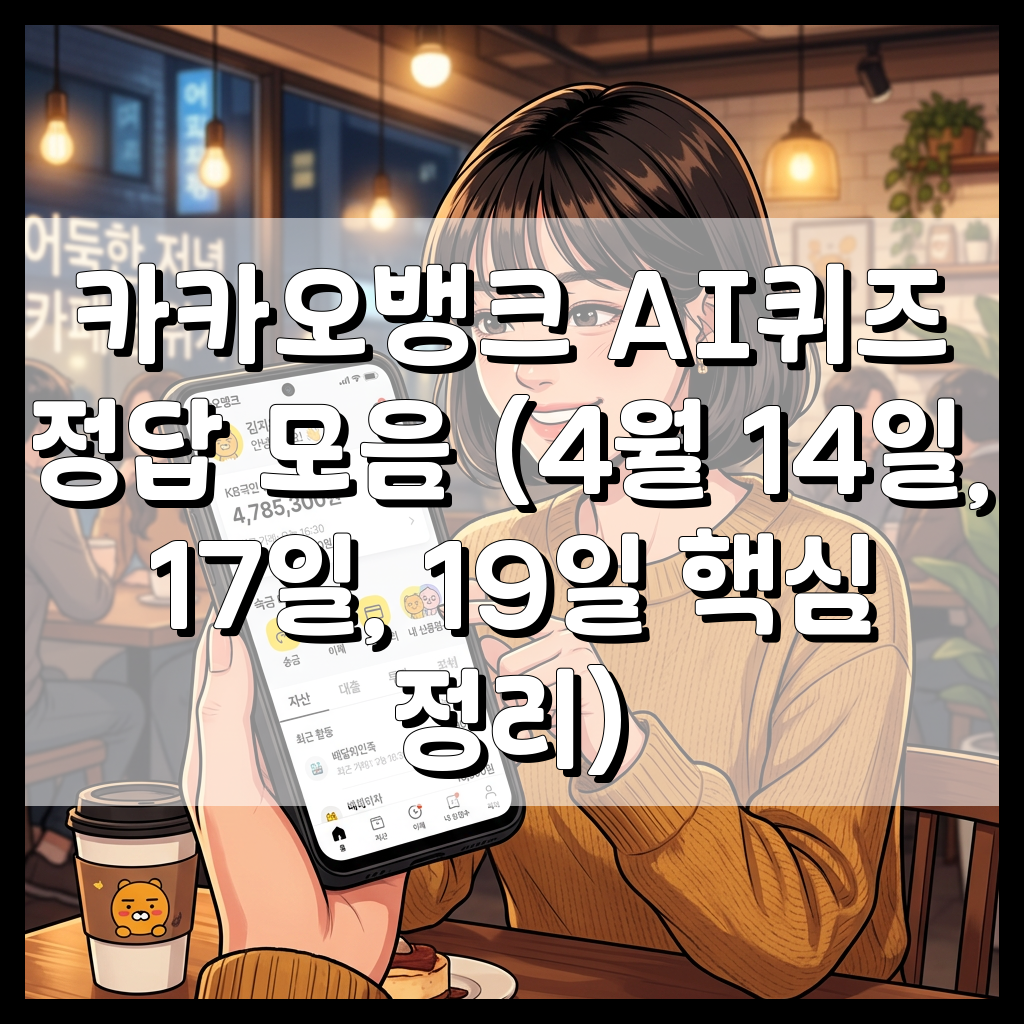 카카오뱅크 AI퀴즈 정답 모음 (4월 14일, 17일, 19일 핵심 정리)