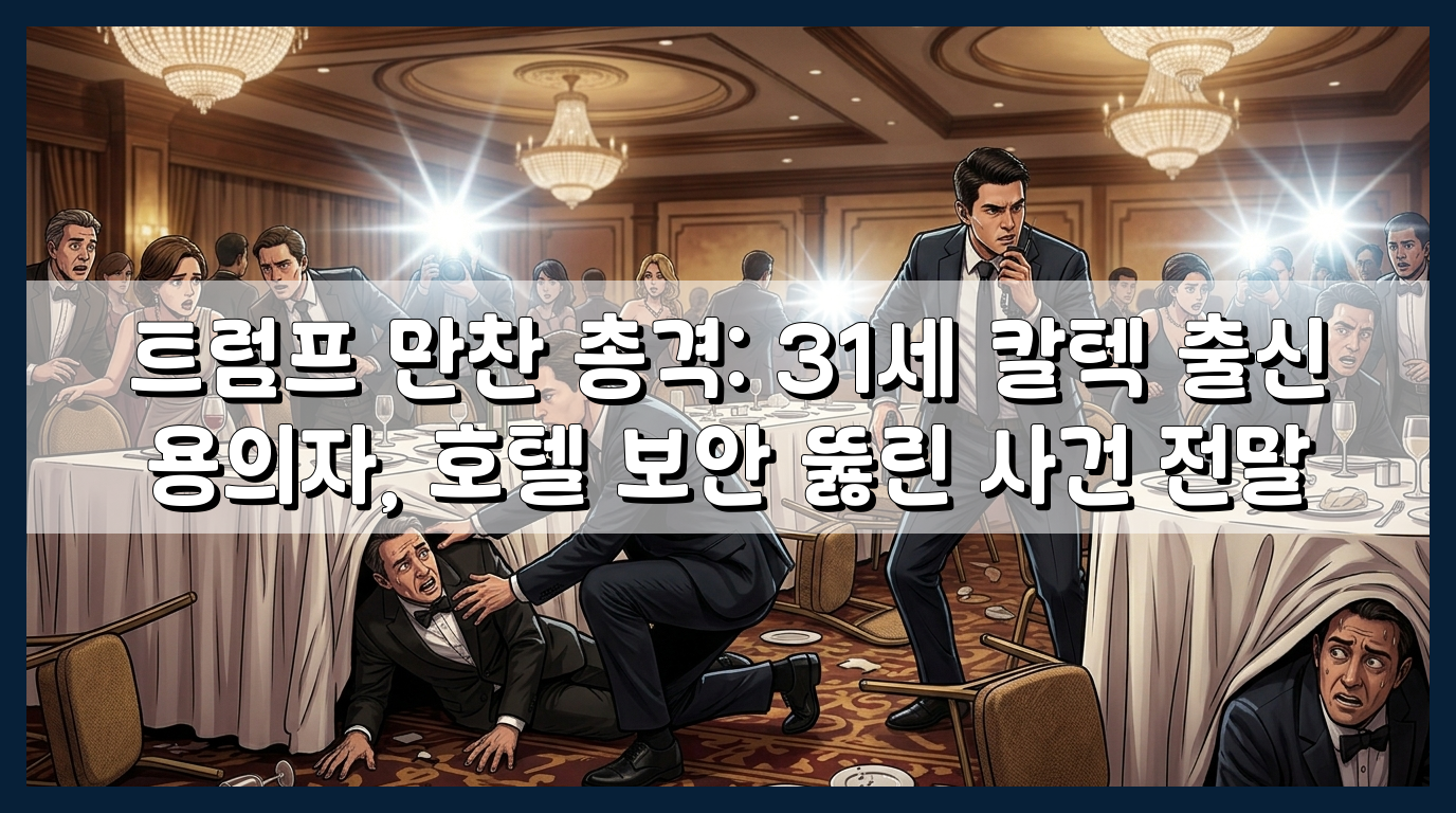 트럼프 만찬 총격: 31세 칼텍 출신 용의자, 호텔 보안 뚫린 사건 전말