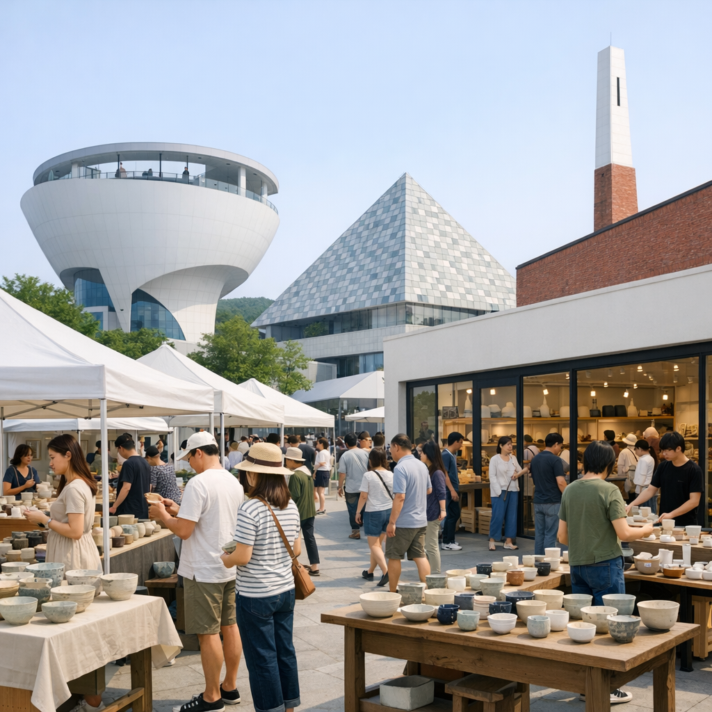 이천 예스파크 도자기 공방 및 쇼핑 풍경