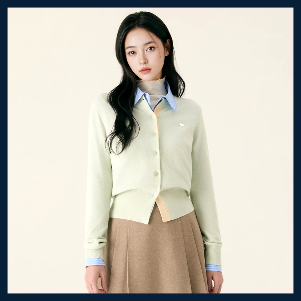로엠 올데이가디건 라운드넥 긴팔 가디건 데일리룩