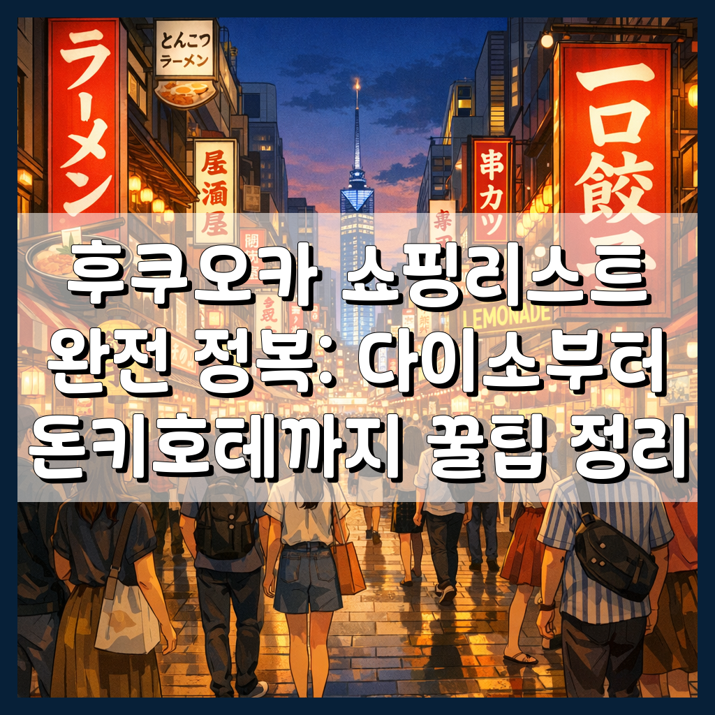 후쿠오카 쇼핑리스트 완전 정복: 다이소부터 돈키호테까지 꿀팁 정리