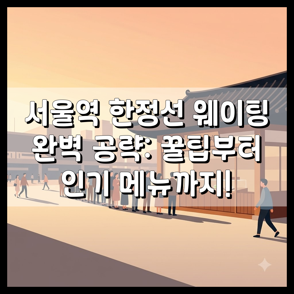 서울역 한정선 웨이팅 완벽 공략: 꿀팁부터 인기 메뉴까지!