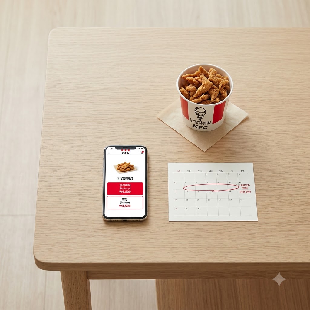 KFC 매장에서 닭껍질튀김을 주문하는 고객들